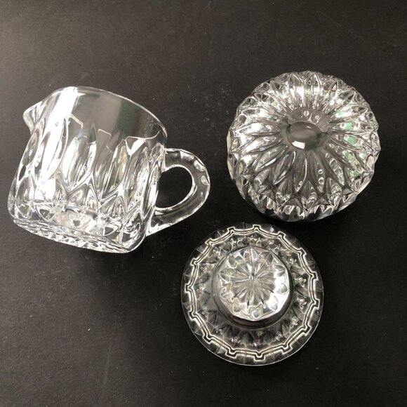 VINTAGE Gorham "Althea" Crystal Cream & Sugar Bowl with Lid EUC - Picture 3 of 8